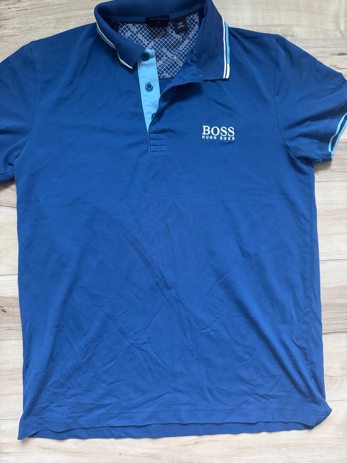 Boss T Shirt Polo Mens S BLue Short Sleeve Classic Collar gallery