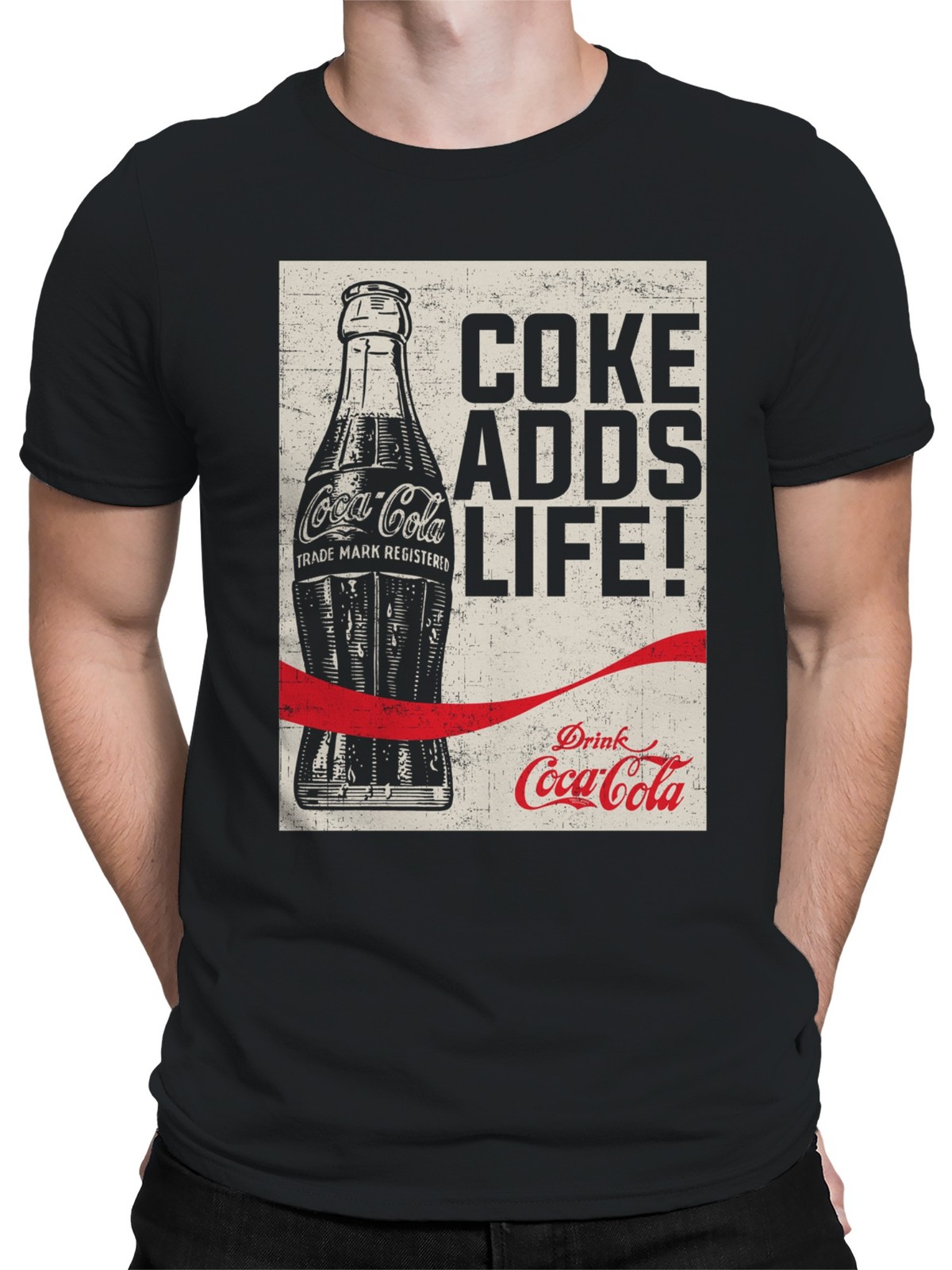 Officially Licensed Coca Cola Classic "Coke Adds Life Men's T-shirt gallery