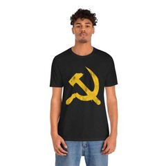 Hammer & Sickle T-Shirt | Yellow Graffiti Communist Soviet Symbol Tee Shirt