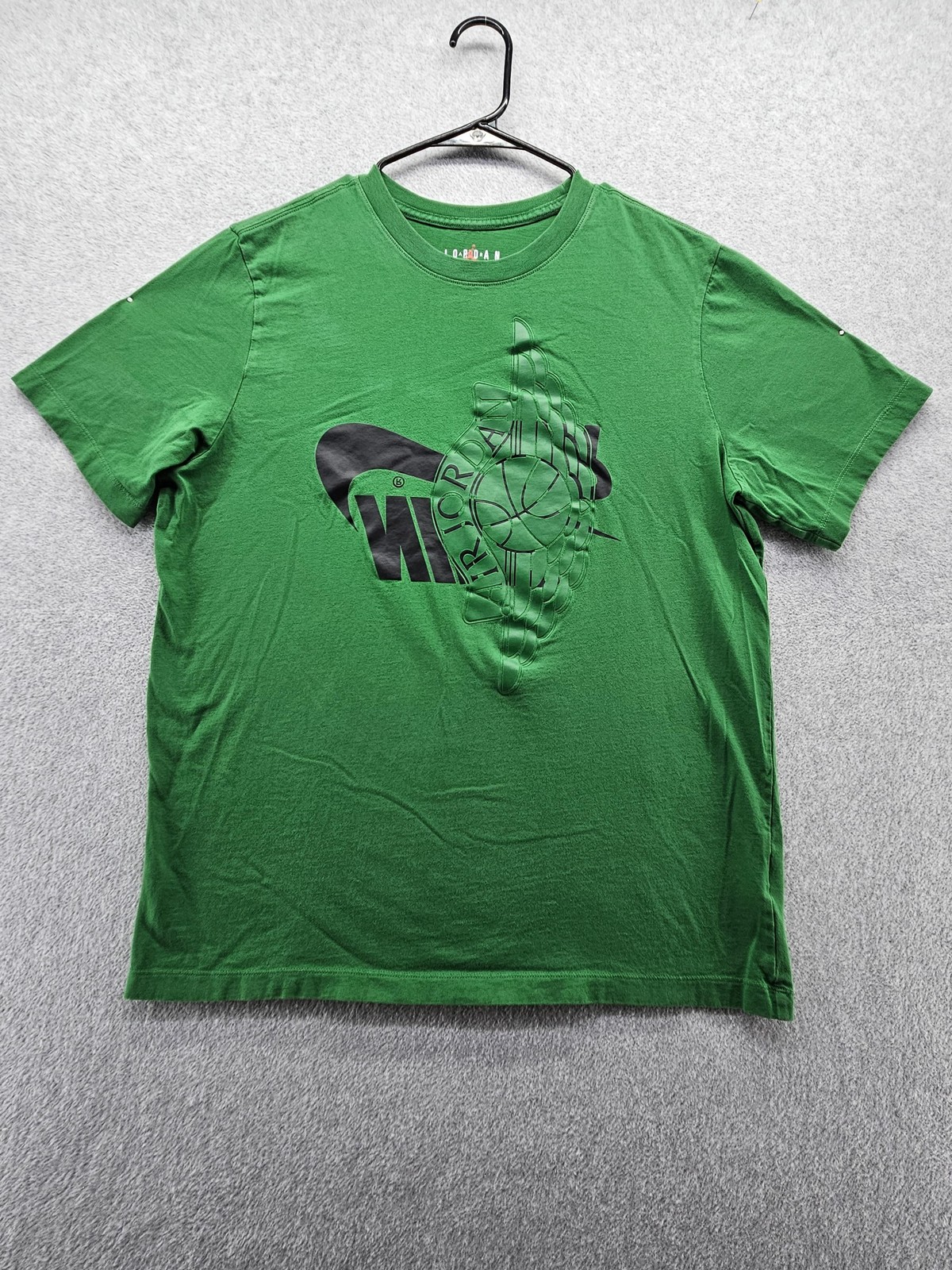 Jordan Shirt Mens Large Green Air Jordan Wings Basketball Graphic Tee Tagless