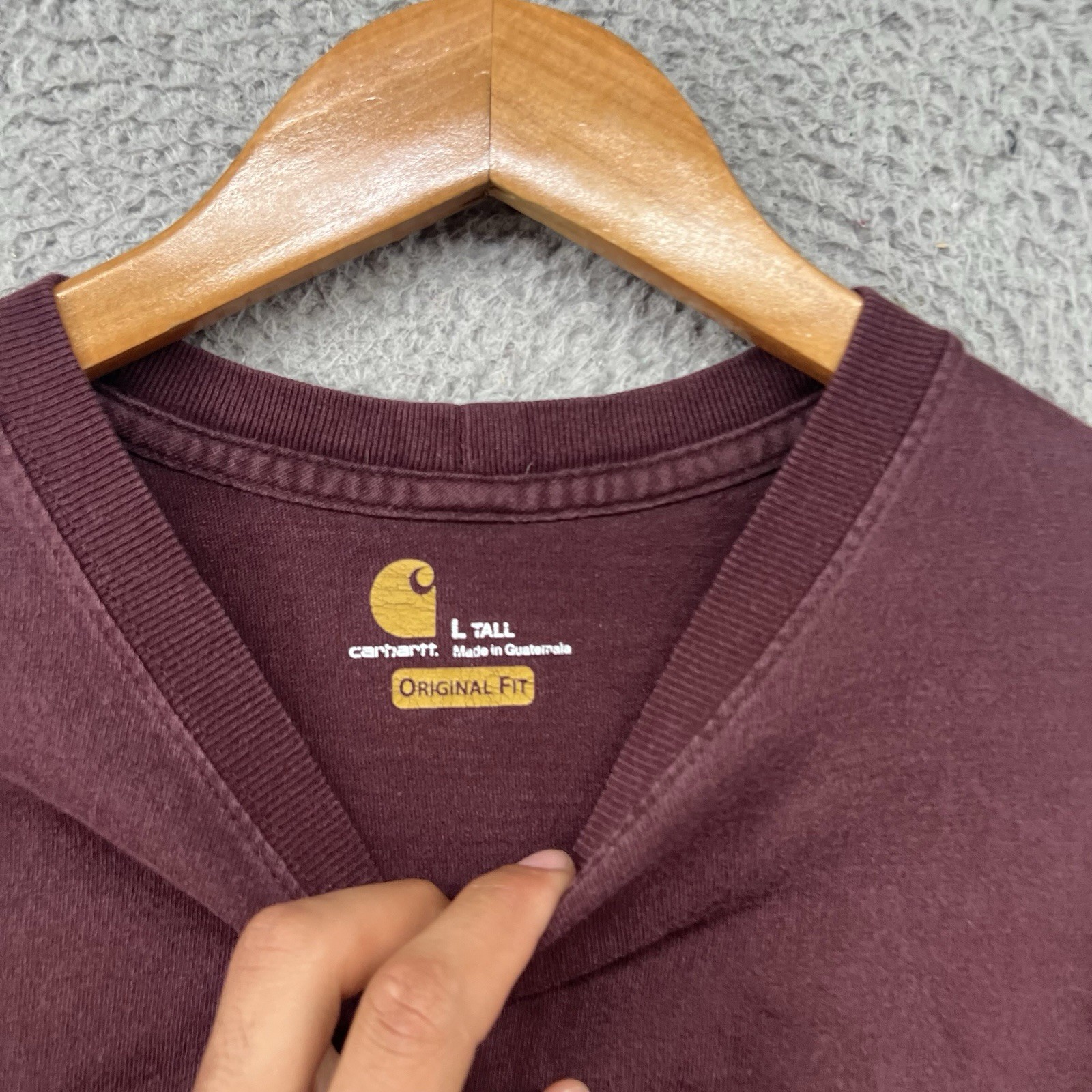 Carhartt Shirt Mens Large Tall LT Red Pocket T Relaxed Loose Long Sleeve Crew gallery