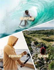 Men’S Long Sleeve Active T-Shirts UPF 50+ Hoodies Sun Protection Shirt Lightweig
