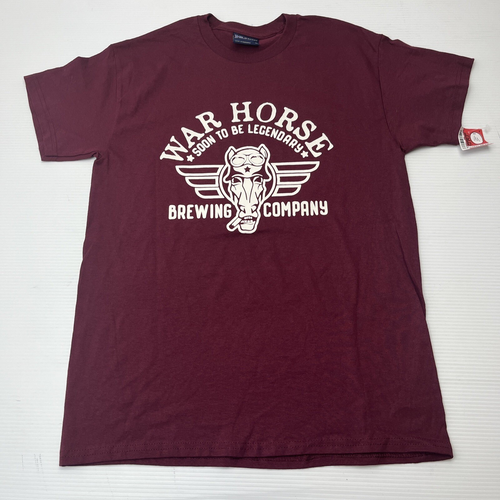 MV Sport War Horse Brewing Company T-Shirt Mens Medium Maroon Graphic Tee Cotton gallery