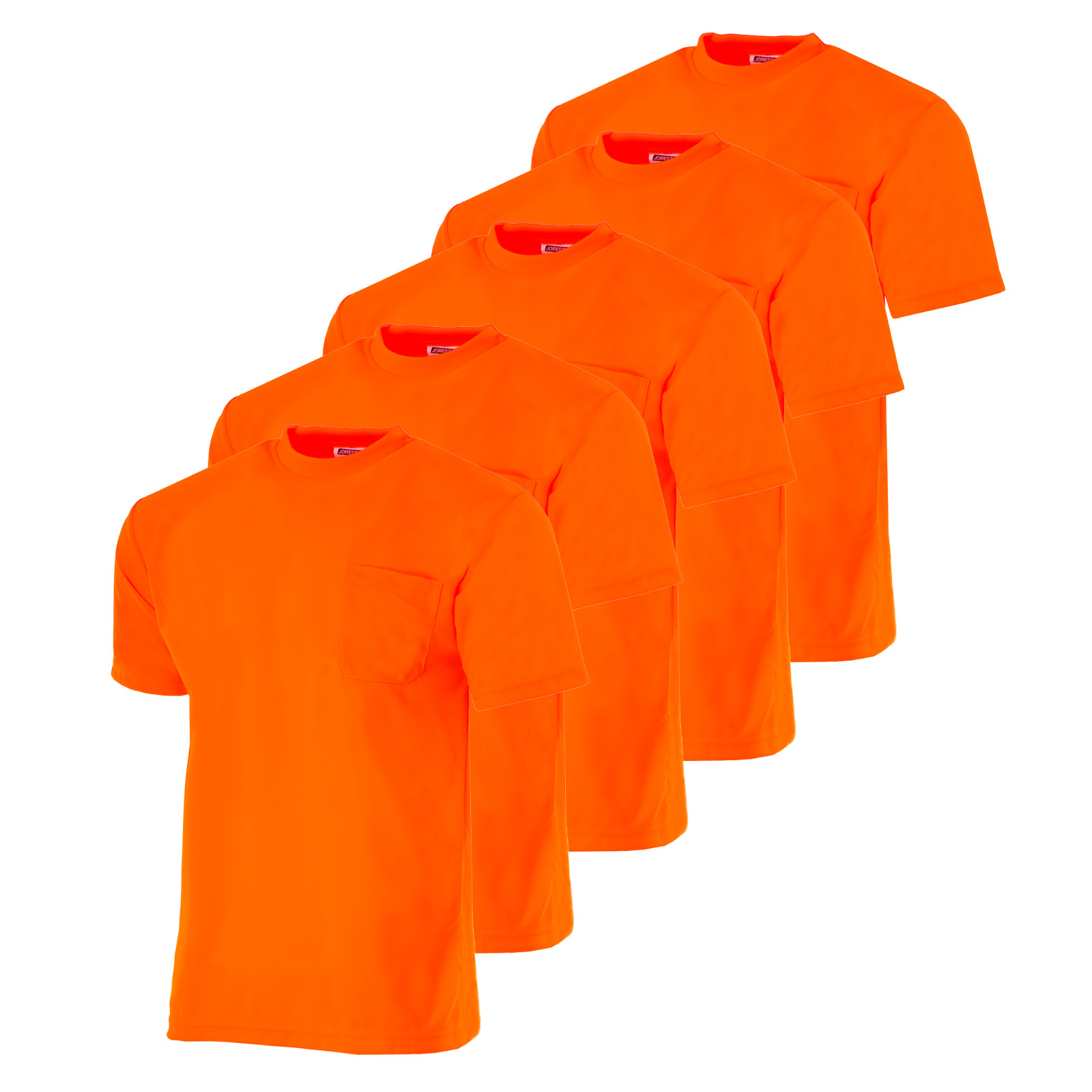 Hi Vis Orange Safety 5-pack T Shirts Fast Drying Short Sleeve JORESTECH gallery