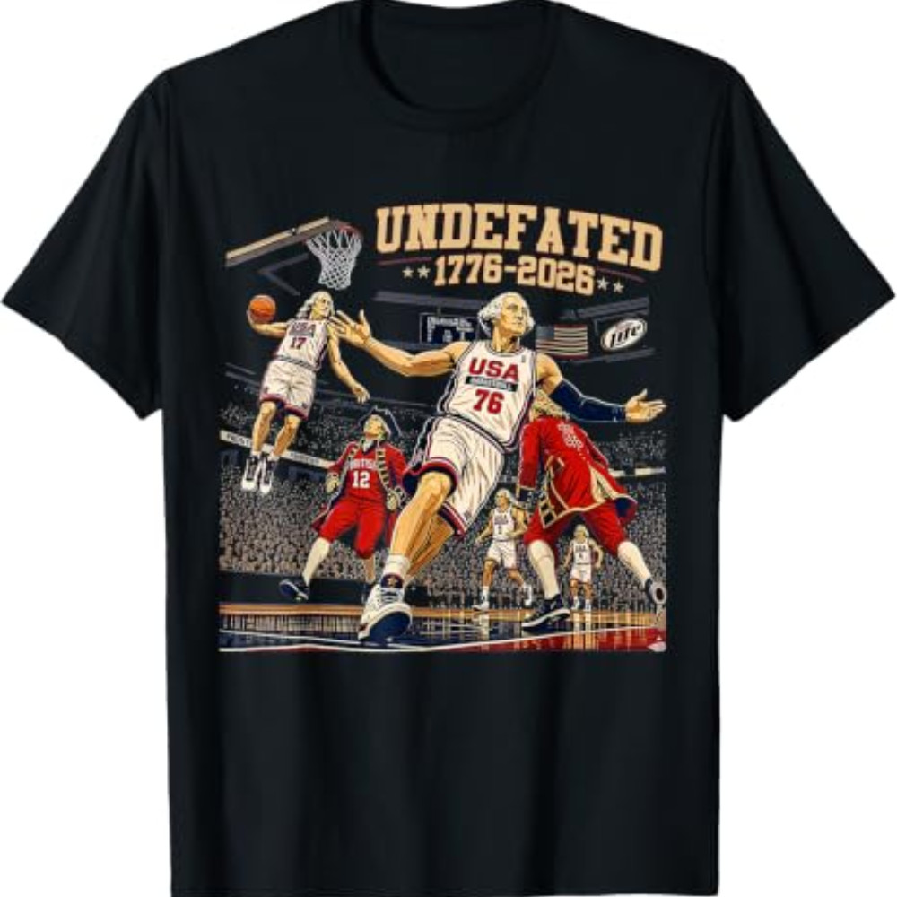 Undefeated 1776-2026 250 Years Basketball 4th of July T-Shirt gallery