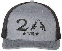 Only 2A The 2nd Amendment Richardson Embroidered One Size Fits All Trucker Hats