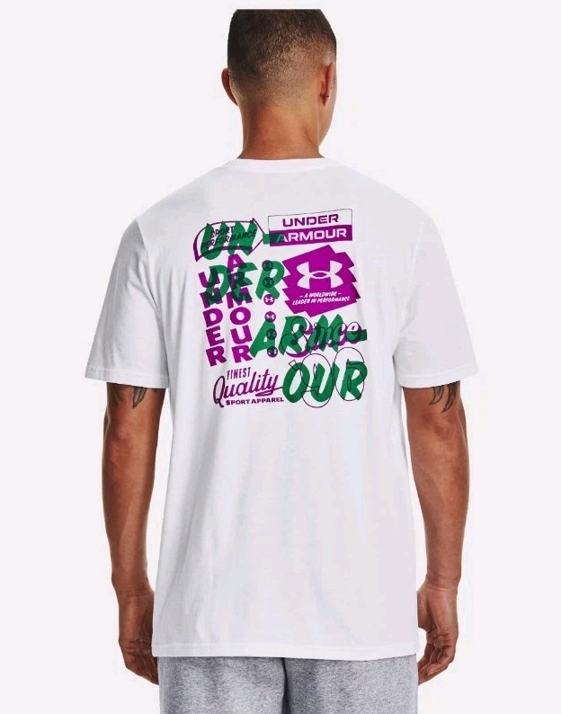 Under Armour Men's Extra Large XL Vintage Type T-Shirt White Loose NWT gallery