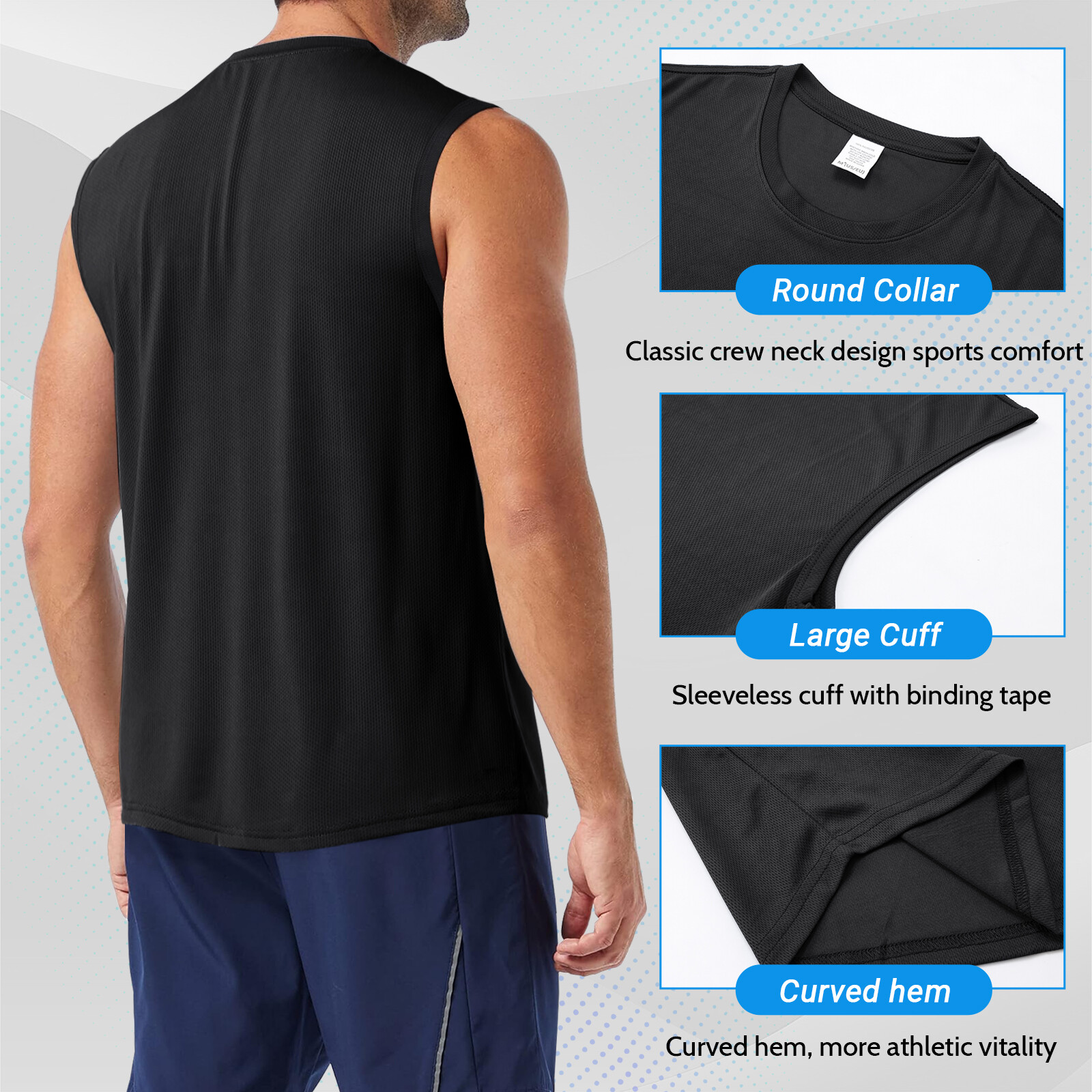 3 Pack Men Athletic Sleeveless Shirts Tank Top Vest Gym Sport Running Quick Dry gallery