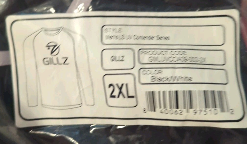 Gillz Men's LS UV Tournament Series Black/White L/S FISHING Shirt Size 2XL NWT gallery