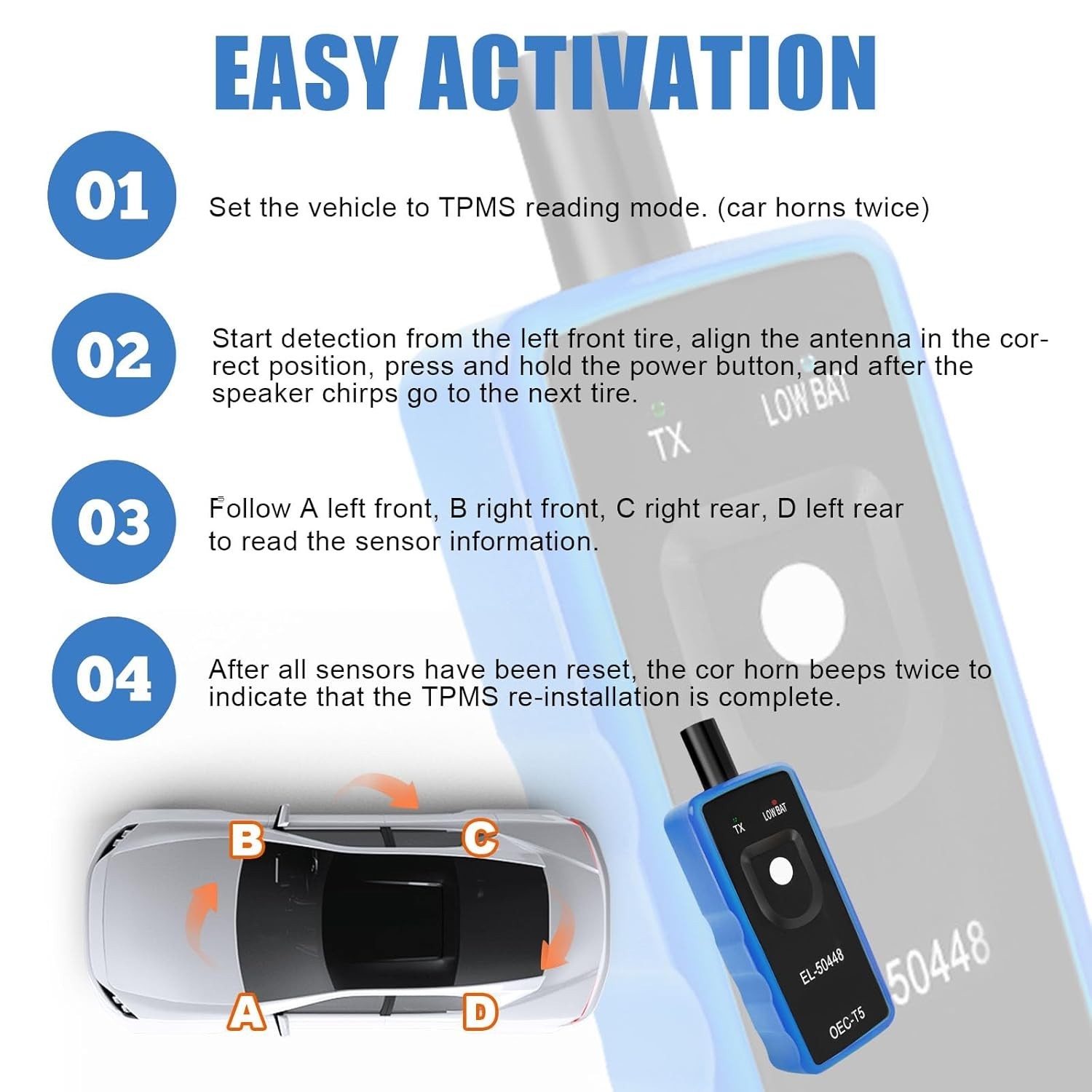 OEC-T5 TPMS Programming Tool – Durable, Ergonomic & Compatible with GM Models