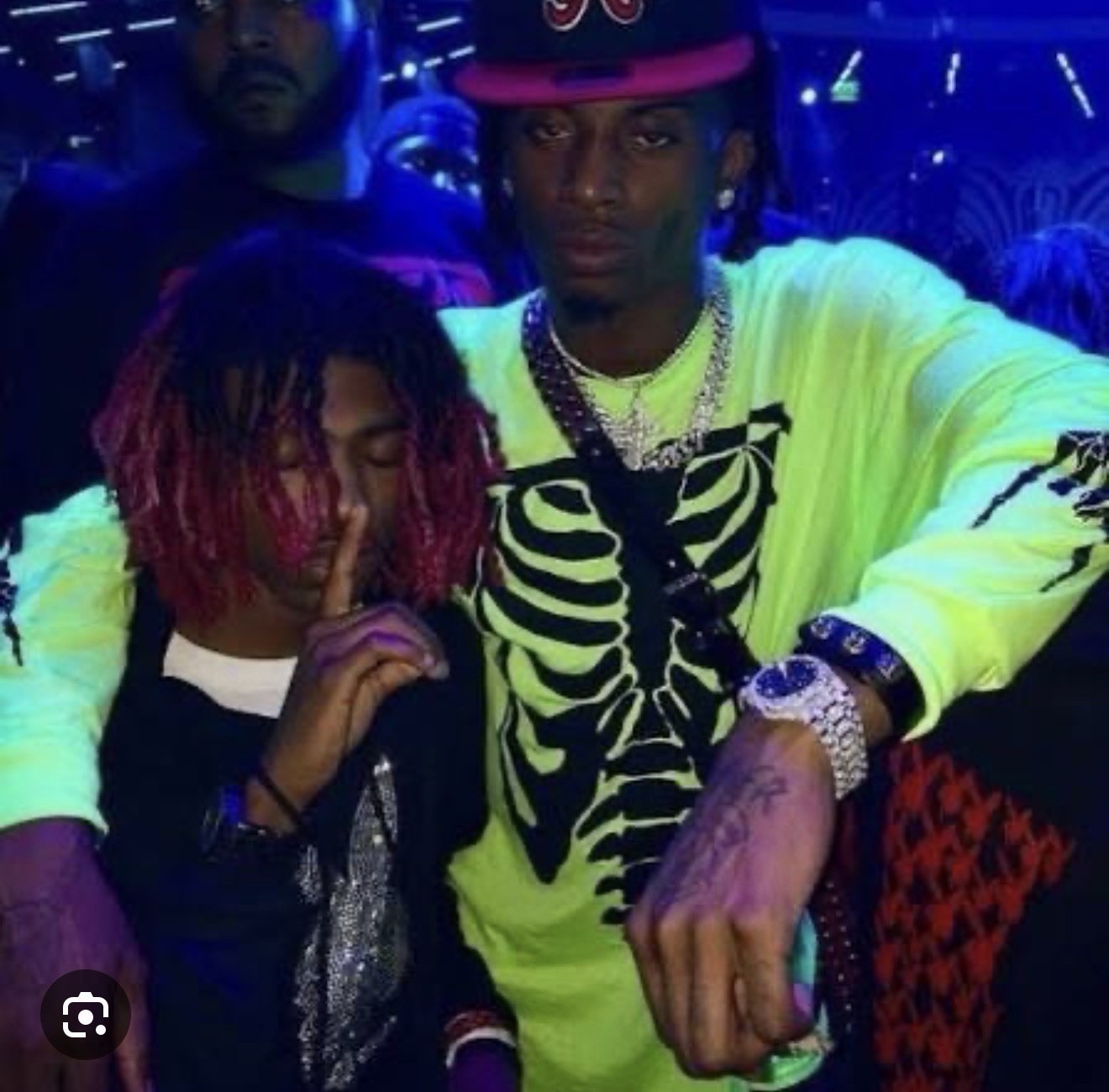 Playboi Carti Die Lit Merch 2018 Neon Green Skeleton L/S Size L gallery