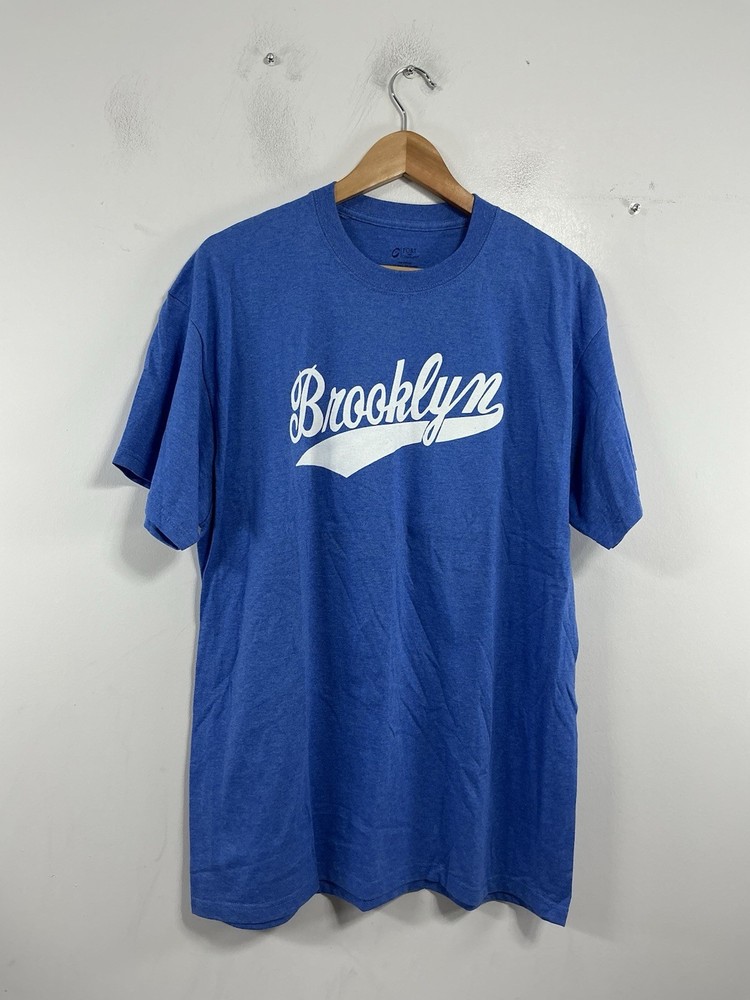 Adult Excellent Cond. Port Co Pull Over Short Sleeve T Shirt XL Blue Brooklyn