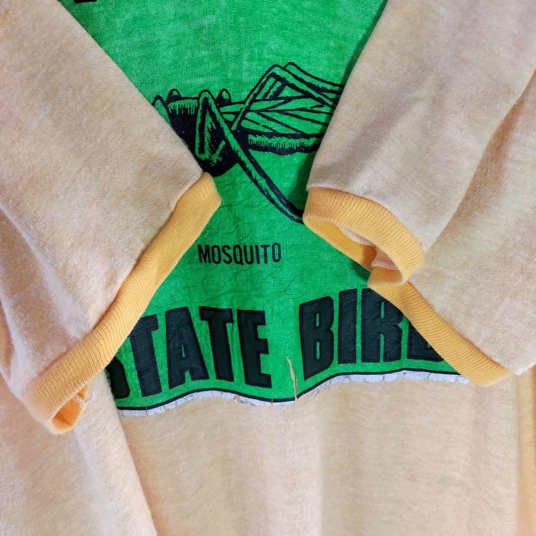 70s Russell Athletic Wisconsin Mosquito State Bird Ringer T-Shirt L Yellow gallery