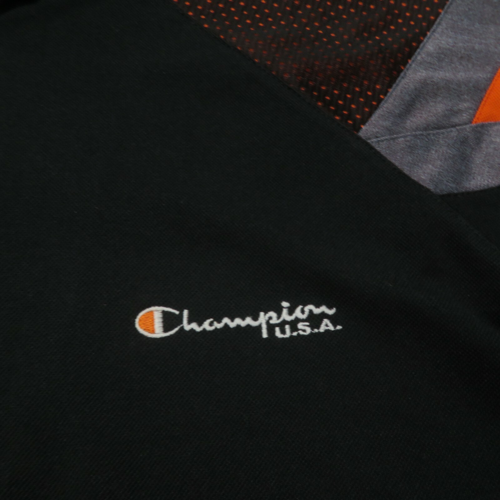 Champion 1/4 Zip Pullover Shirt Mens Large Short Sleeve Black Windbreaker Golf gallery