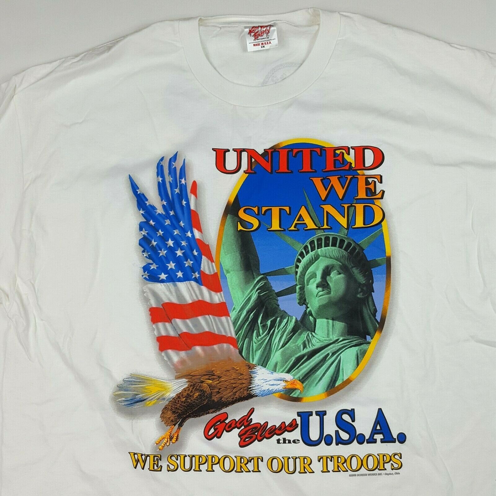 Vintage US Military Men's Size 2X Eagle Liberty T Shirt Patriotic Flag American gallery