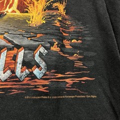Liquid Blue ACDC Hells Bells T-Shirt Angus Young Devil Volcano Black Size M
