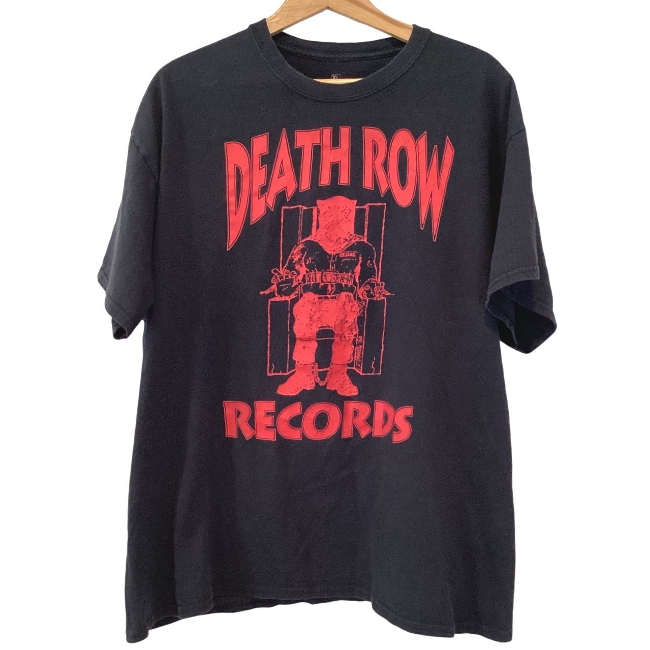 Death Row Records T-Shirt Mens XL Black Red Graphic Logo Hip Hop Rap Tee
