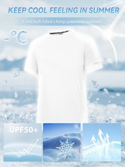 3 Pack Men’s Rash Guard UPF 50+ Sun Protection Clothing Short Sleeve T-Shirts…