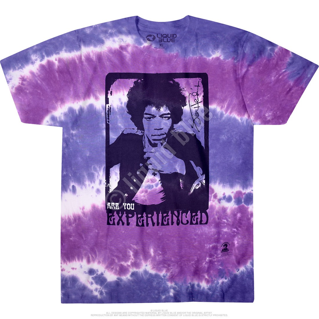 Jimi Hendrix Scuse Me Tie-Dye T-Shirt Liquid Blue gallery