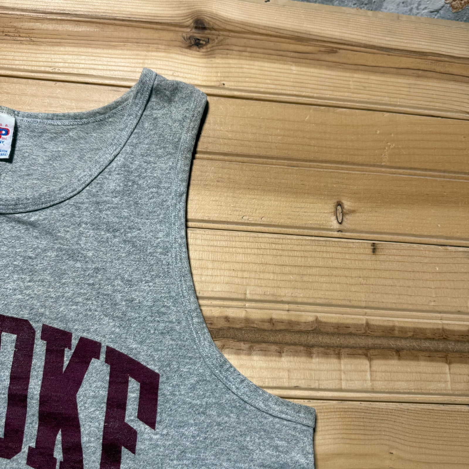 Vintage 80s 90s Roanoke College University Heather Athletic Tank Top USA - Large gallery
