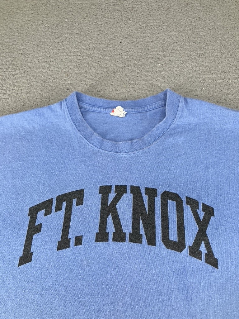 Vintage Fort Knox Shirt Mens Large Blue Soffe Military Graphic Tee 90s Army Ft gallery