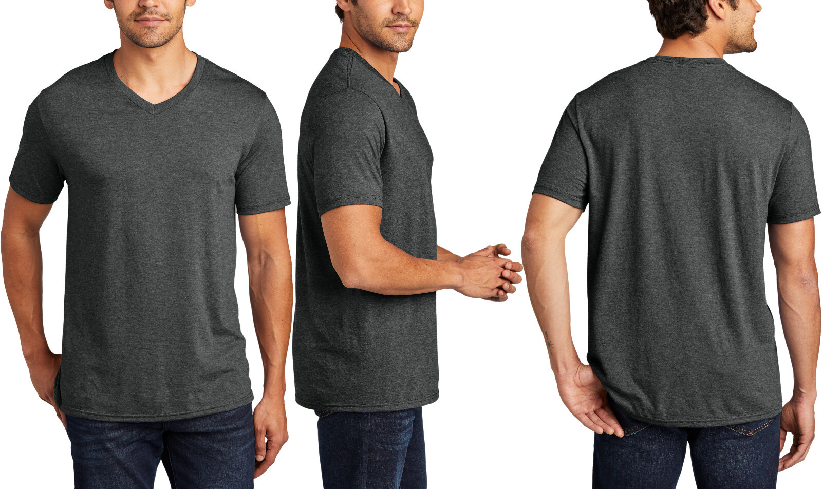 Mens Tri Blend Soft Blended V-Neck T-Shirt Tee 5 Colors XS-4XL NEW!