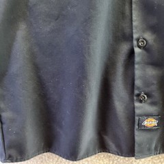 Dickies Button Up Shirt Mens Medium Blue Short Sleeve Chore Utility Pocket Work