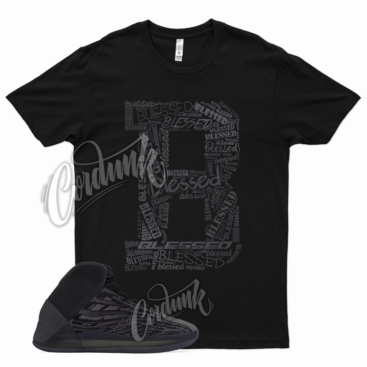 Black BLESSED T Shirt for YZ Quantum Onyx QNTM Vanta Utility Alvah 350 700 gallery
