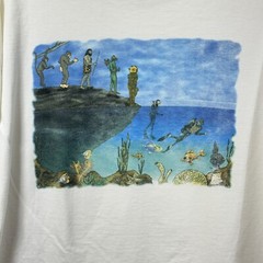 Scuba Diving Evolution Double Sided Distressed Graphic T-Shirt Cozumel XL Pancho