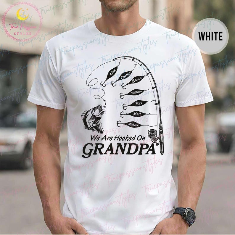 Personalized Fishing Grandpa T-Shirt Custom Names Reel Cool Gift For Fisherman gallery