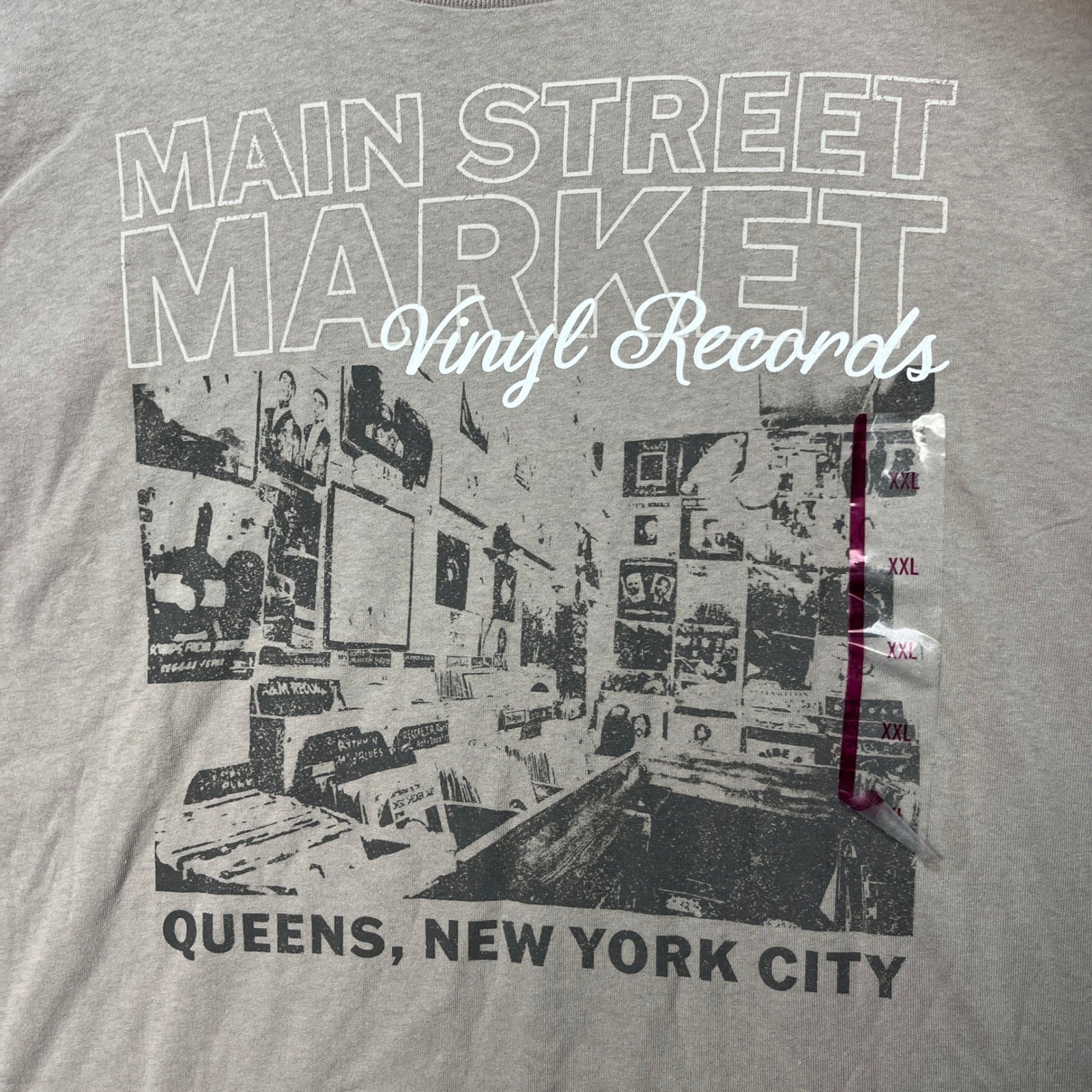 Main Street Market Vinyl Records NYC Doe T-Shirt Mens XXL Taupe Graphic NEW gallery
