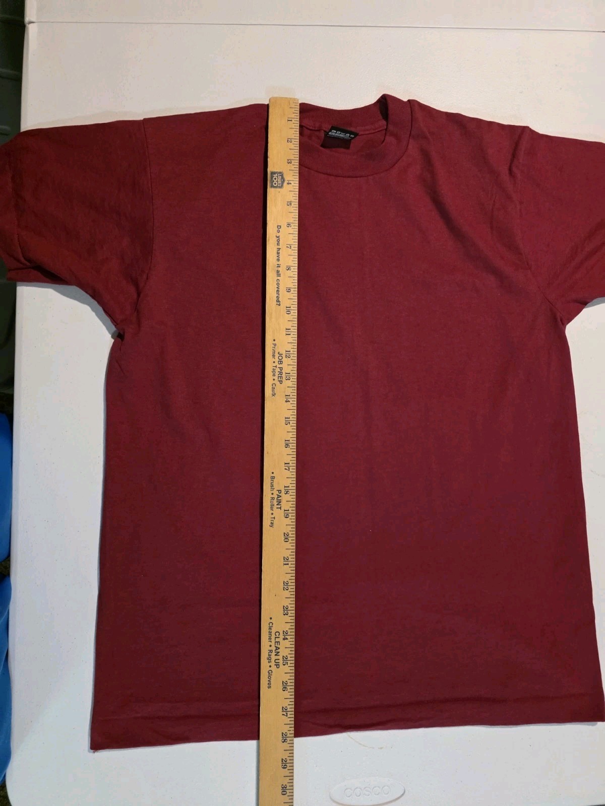 Vtg Fruit of the Loom BEST Blank Burgundy Maroon Shirt Size L USA Single Stitch gallery