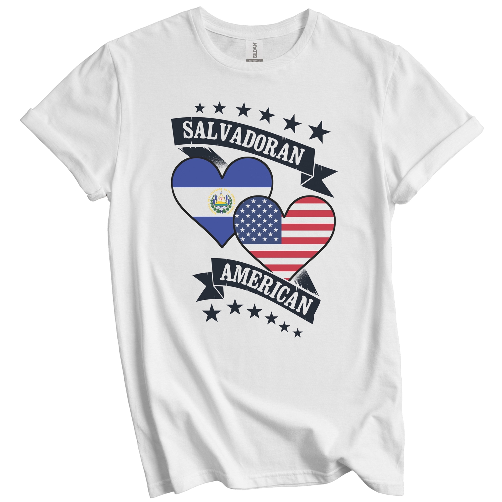 Salvadoran American Heart Flags El Salvador America T-Shirt gallery