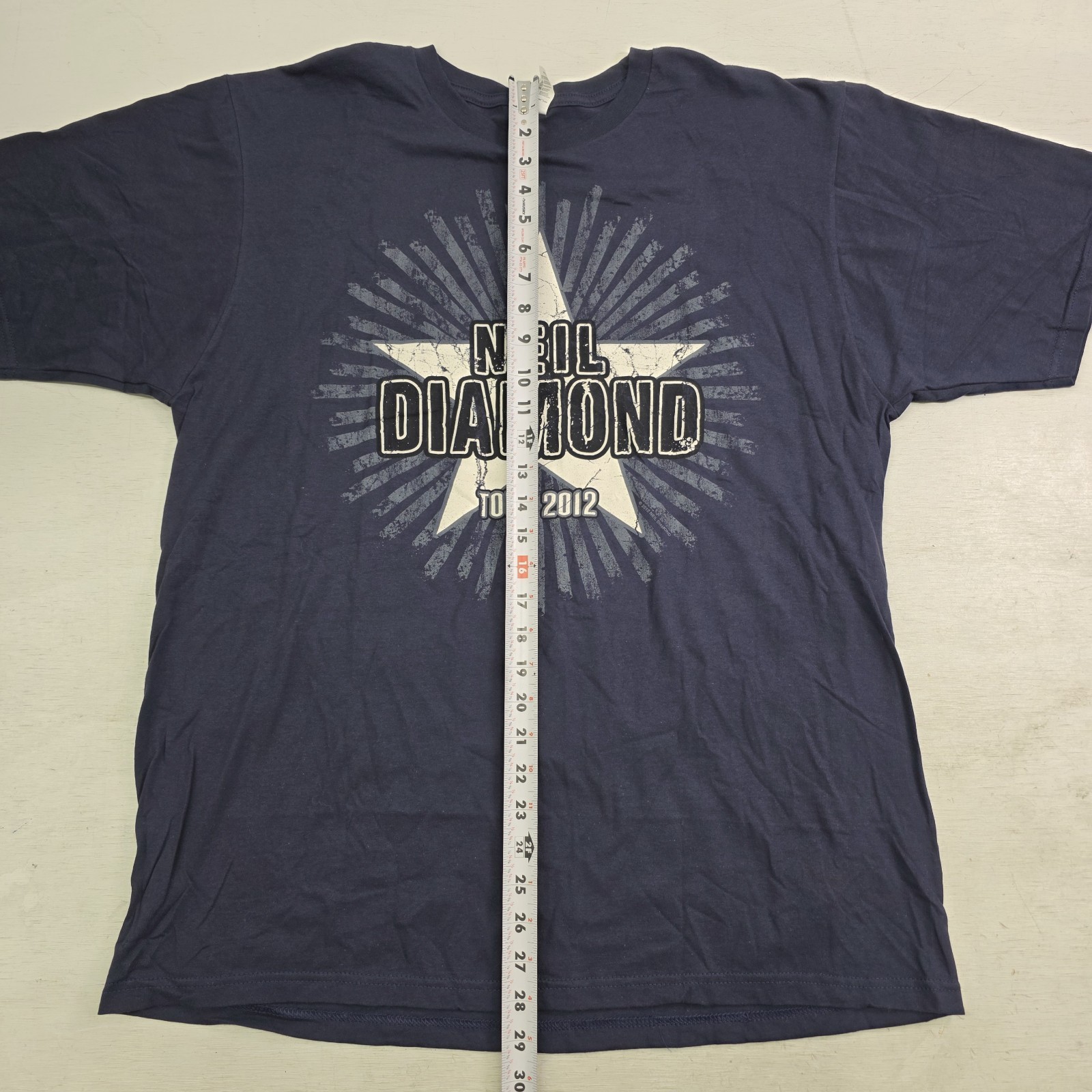 Neil Diamond 2012 Tour Star Burst Navy Blue Concert Folk T-Shirt Men's XL EUC gallery