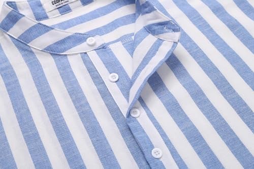 Coofandy T Shirt Casual Striped Mens Henley TShirt Long Sleeve Hippie Beach gallery