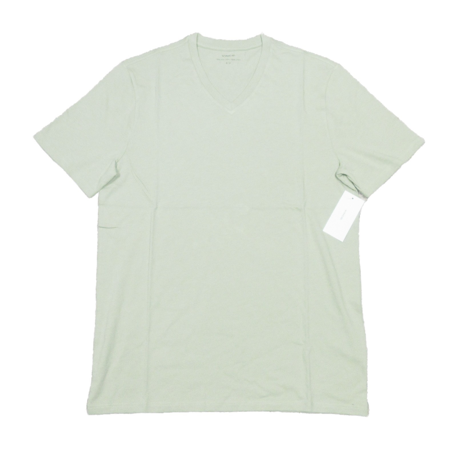 Vince Men’s Dried Cactus Green Pima Cotton V-Neck Short Sleeve T-Shirt