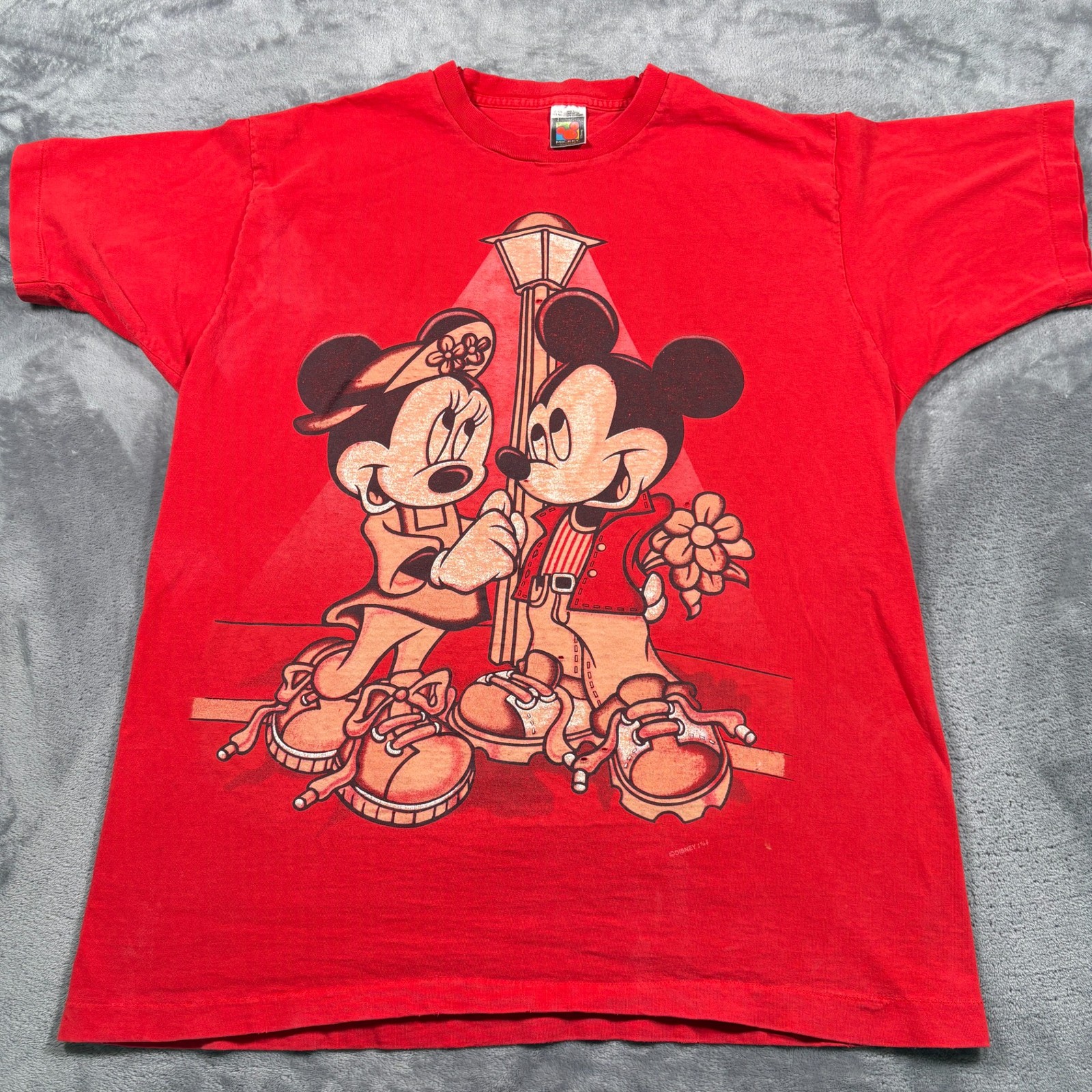 Vintage Mickey Unlimited Under A Lamppost T-Shirt Mens One Size Fits All Cartoon gallery