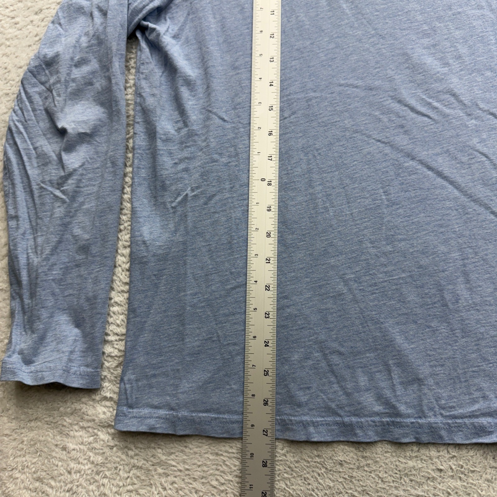 Polo Ralph Lauren Mens Hooded T-Shirt Light Blue Heather Cotton Long Sleeve L gallery