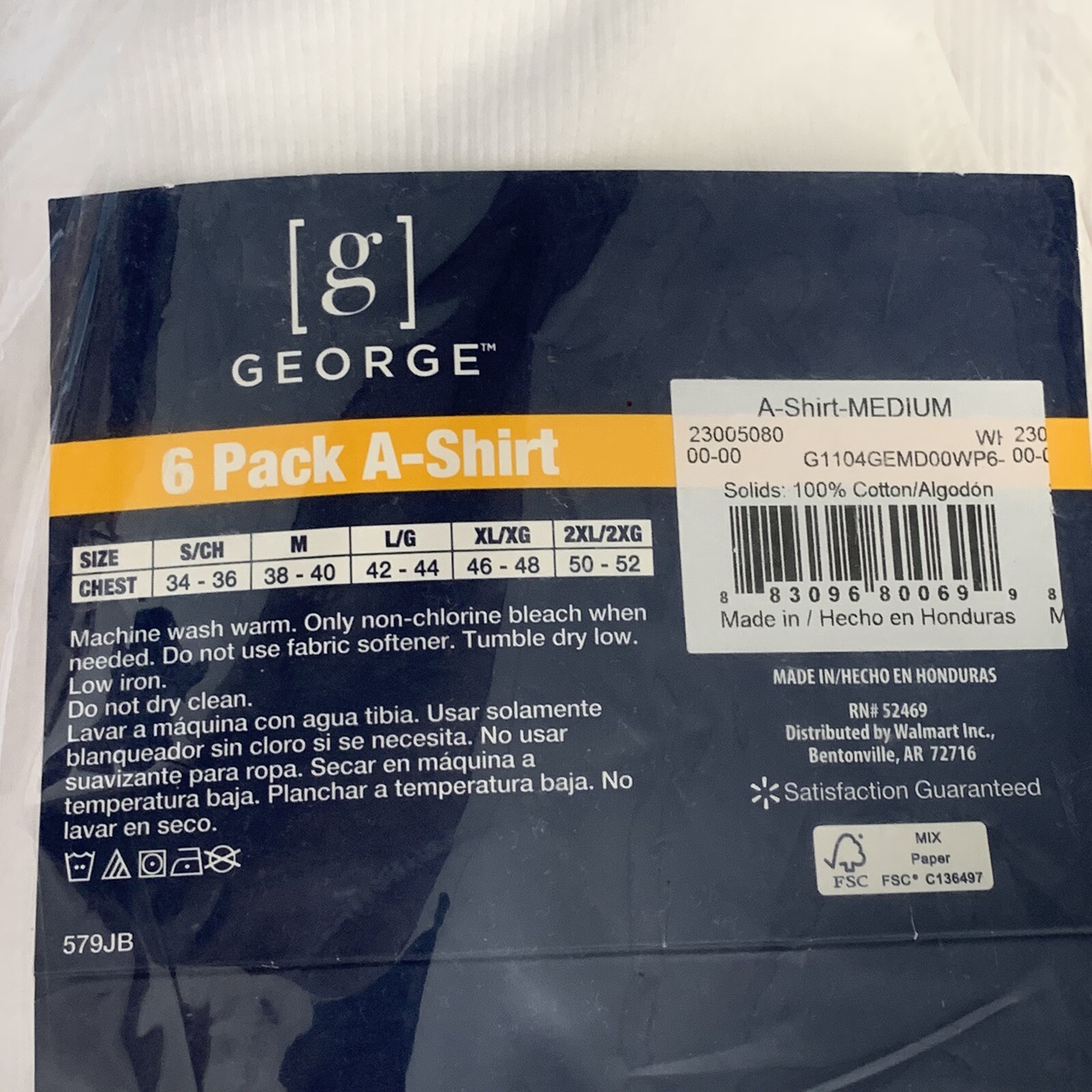 George Mens A Shirt sz S White Long Length 3 Pack Classic Dad Core Normcore NEW gallery
