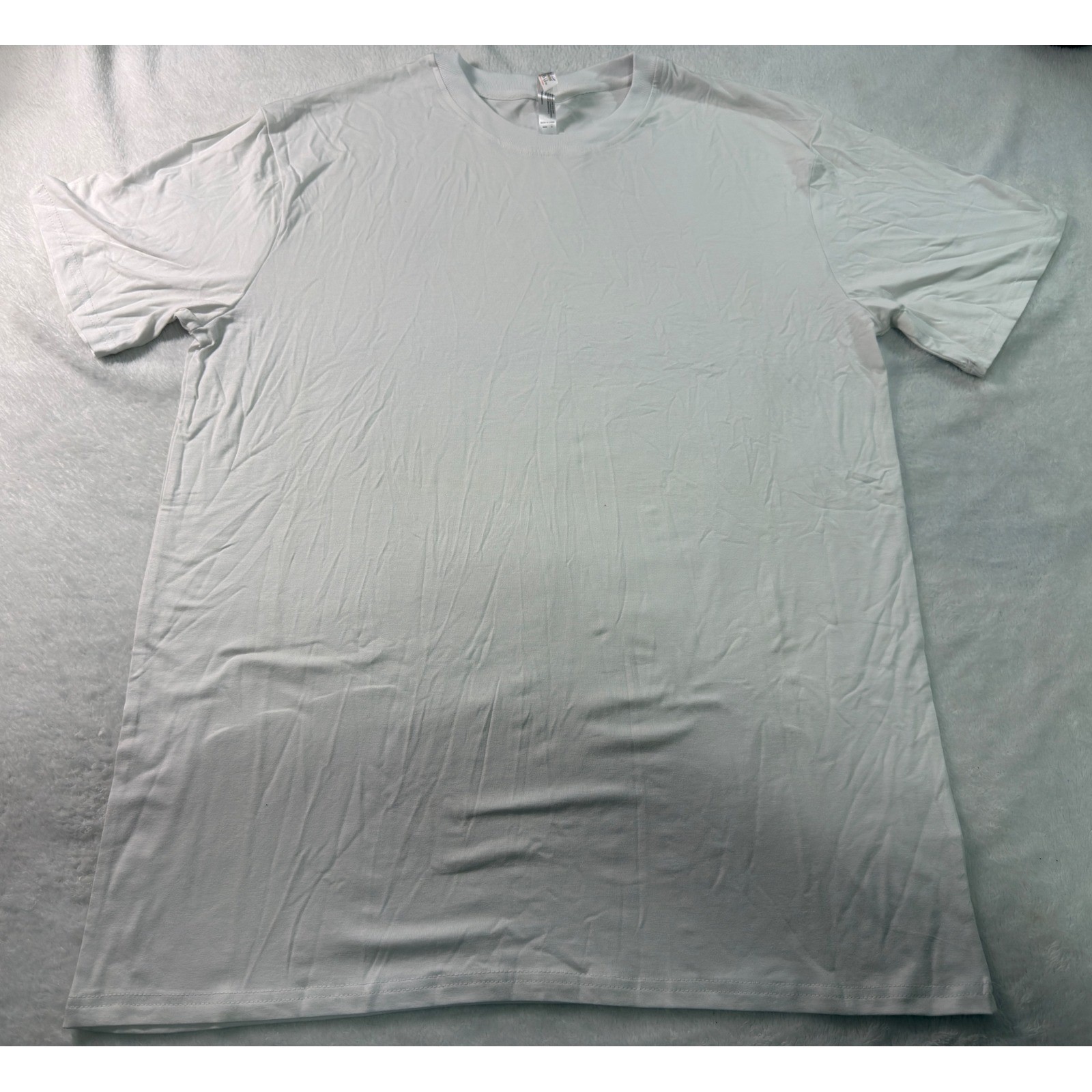 White Bamboo Cotton Blend Short Sleeve Crewneck T-Shirt Mens Large UPF 50+ gallery