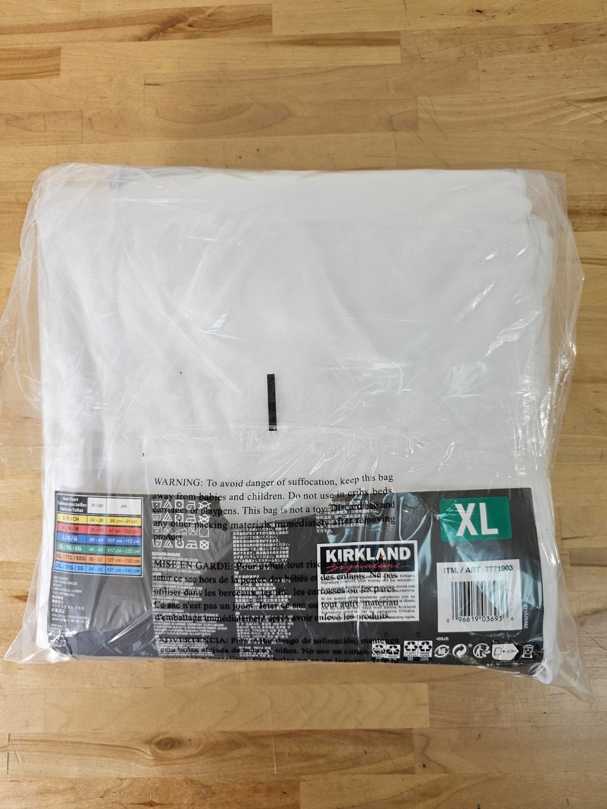 XL / X-LARGE - WHITE - 6 PACK - Kirkland Signature Men’s Crew Neck Cotton Shirts gallery