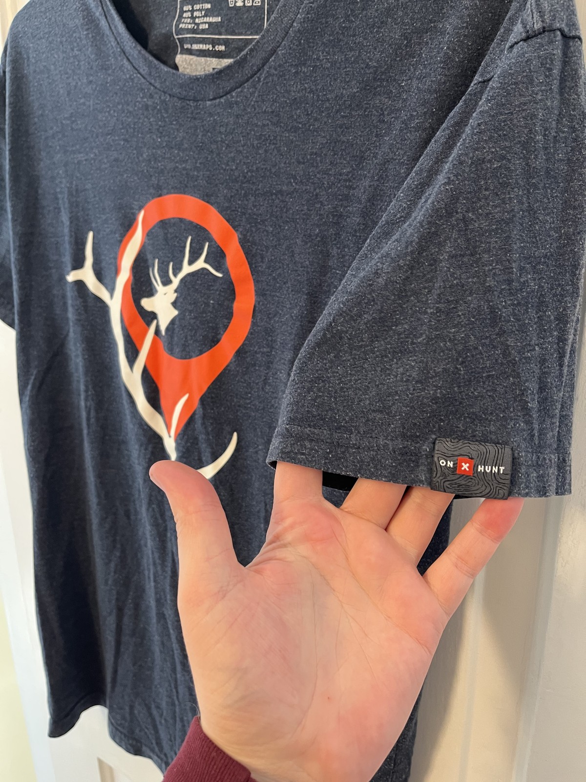 OnX Hunt Shirt Mens Large Navy Blue Antler Logo Outdoor Hunting Tee Soft Cotton gallery