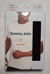 Tommy John Cotton Stretch Modern Fit Undershirt – Small – Black – 2-Pack
