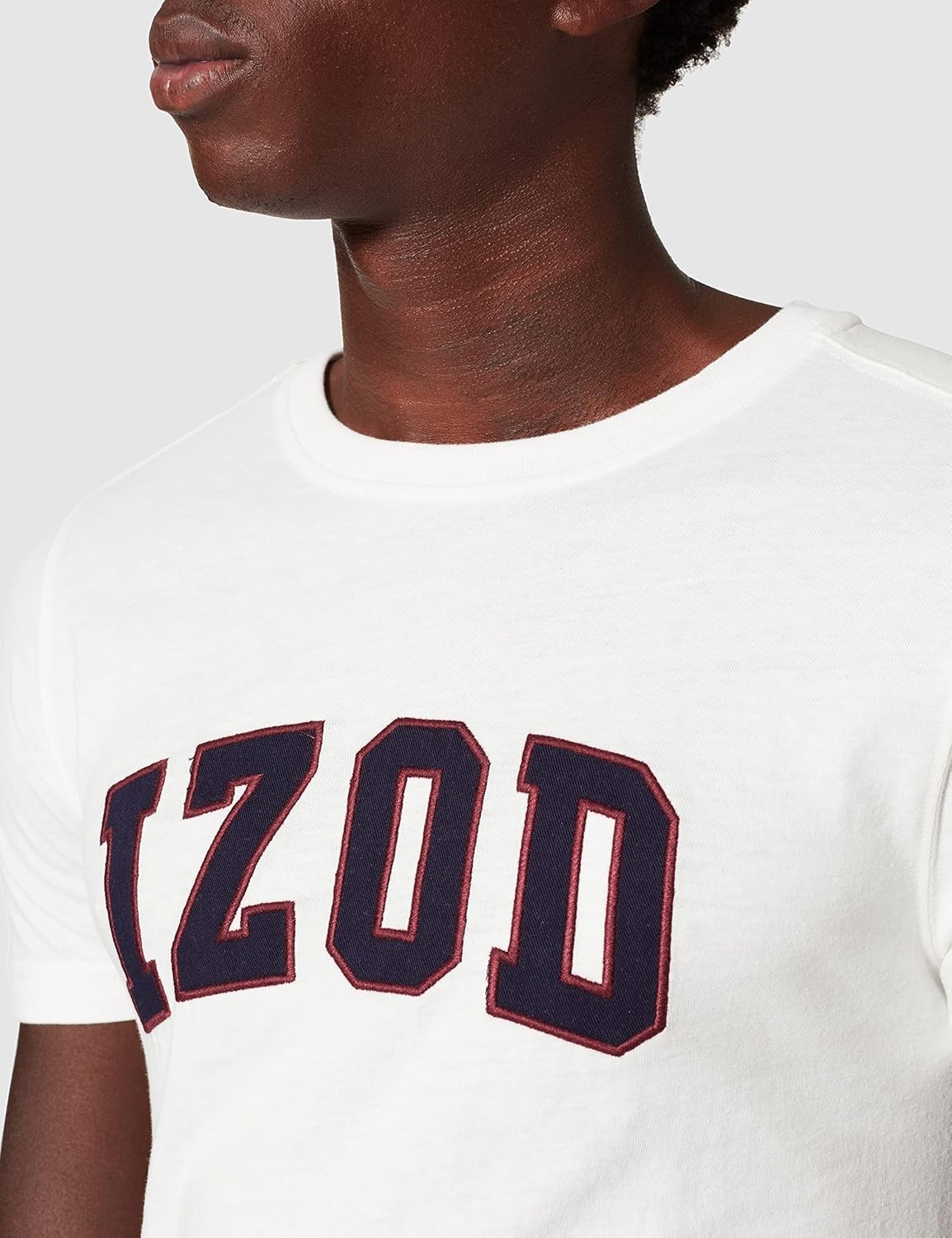 Izod Men's SOLID Logo Arch Short Sleeve Casual Shirt T-Shirt, White, M gallery
