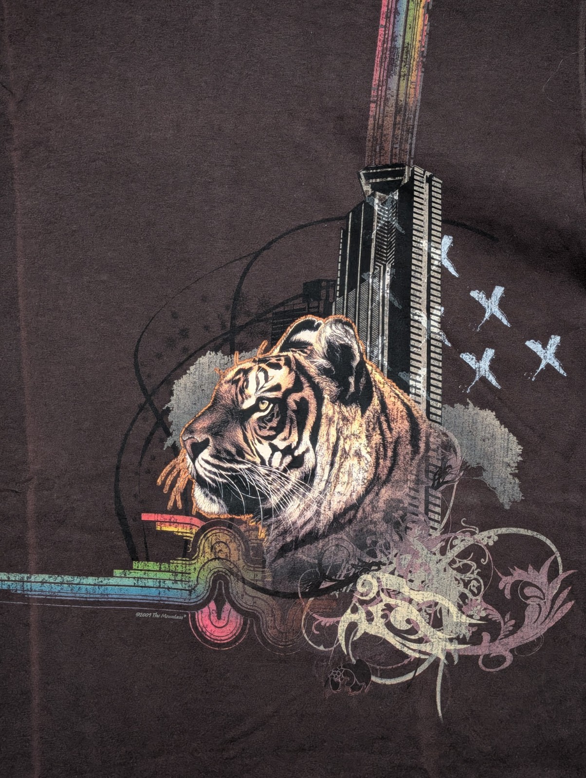 The Mountain Men’s T-shirt Brown Bengal Tiger Retired Logo XL #1844 NWOT