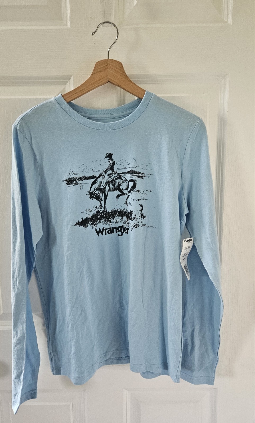 Wrangler Mens Baby Blue Long Sleeve Shirt Size Small gallery