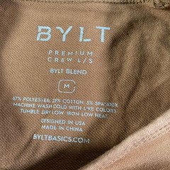 BYLT Premium Crew Colorblock Striped Long Sleeve Shirt Men Size Medium Stretch