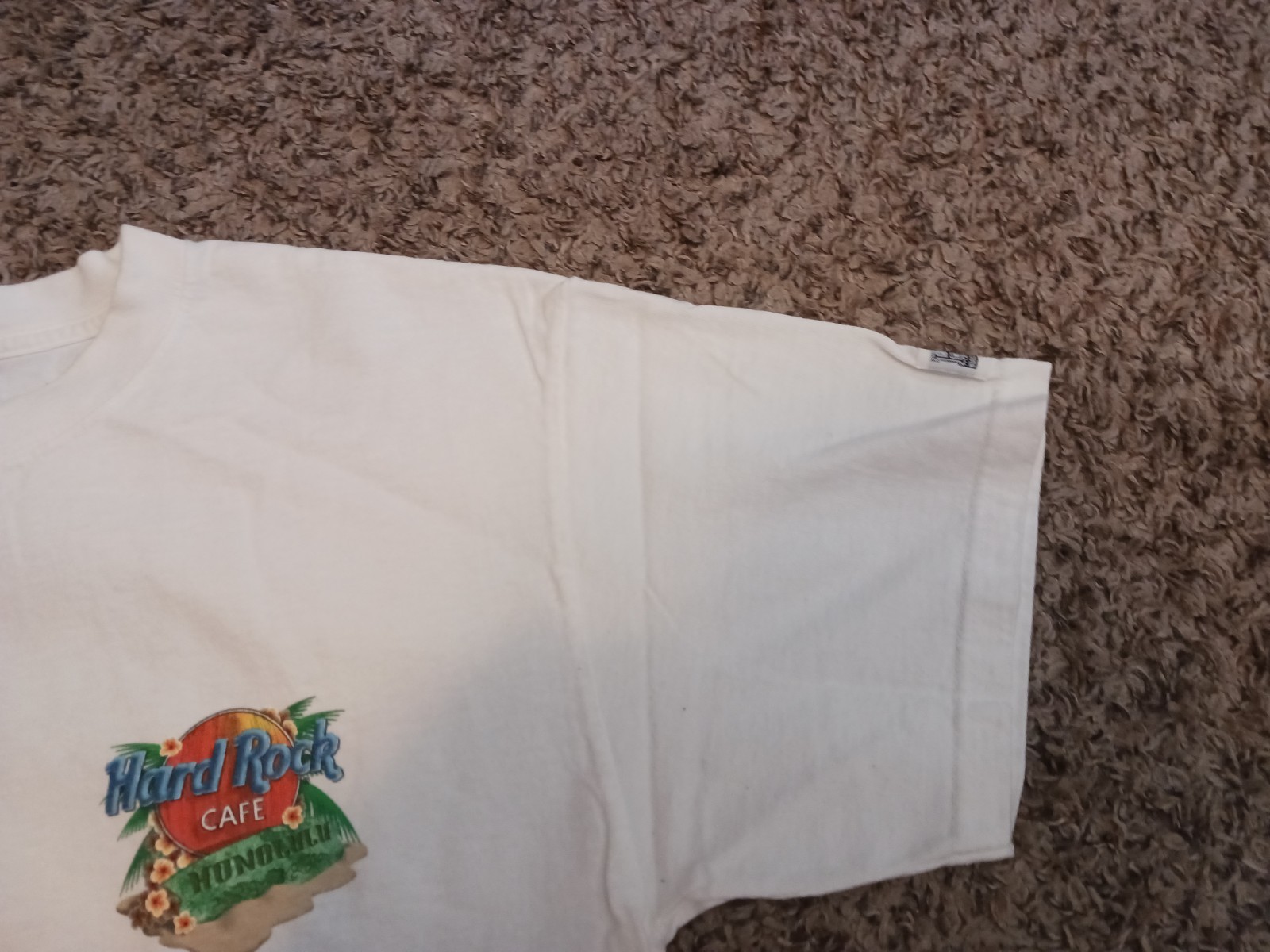 Vintage Hard Rock Cafe Honolulu Heavy Tee T Shirt Size L White Surfboard 90s gallery