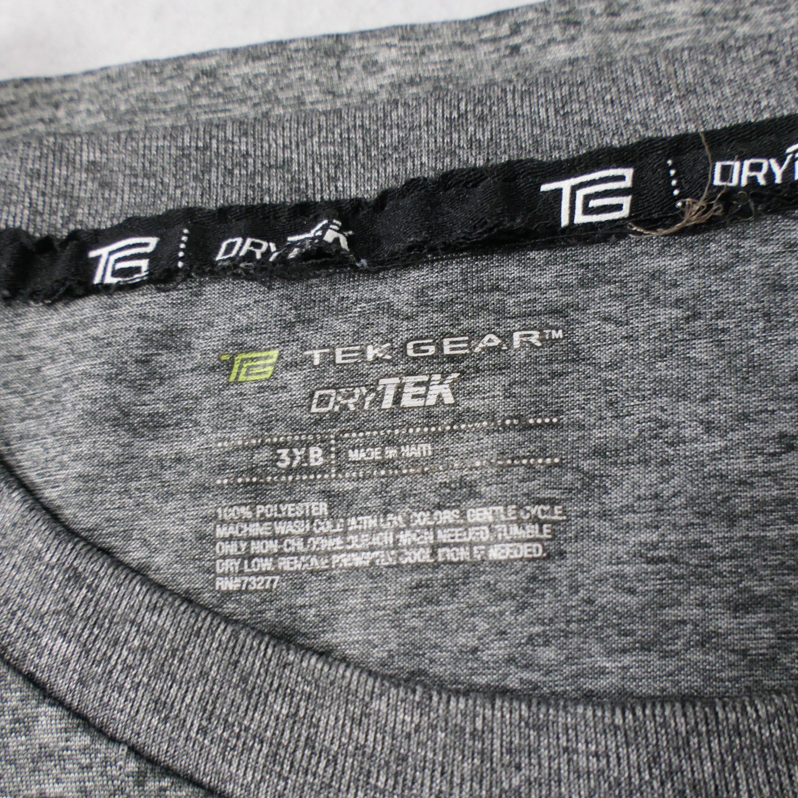 Tek Gear Mens T-Shirt 3XB Gray Heathered Performance Athletic Dry Tek Workout gallery