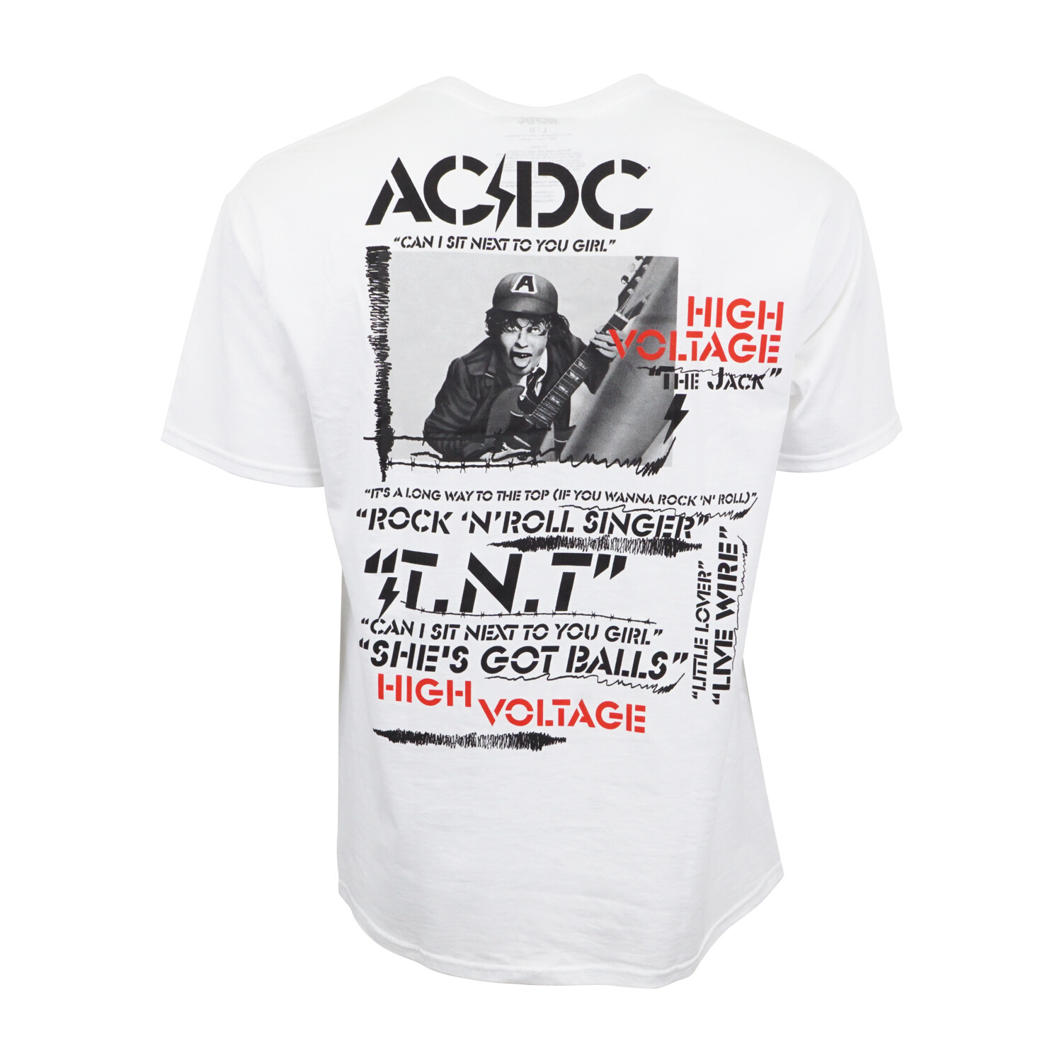 ACDC WHITE GRAPHIC HIGH VOLTAGE T SHIRT OFFICIAL LICENSE T SHIRT gallery